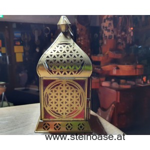 Orientalisches Licht / Laterne 'Blume des Lebens' Rot